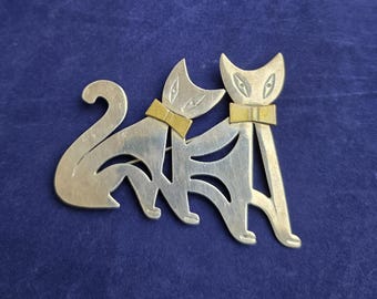 Juan Vazquez 925 Silver Cat pin brooch