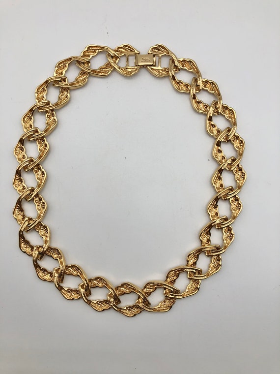 Napier Gold Tone Collar Chain Necklace - image 3