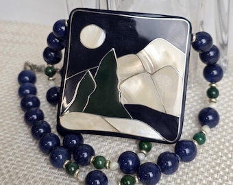 Vintage Karla Jordan mother of pearl mountain necklace