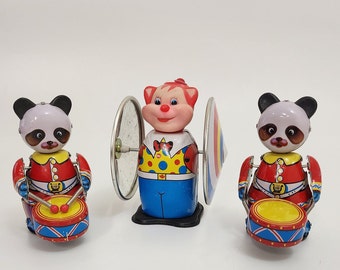 Tippee-tim Tin the Dancing Monkey Music Crank Toy Mattel Vintage