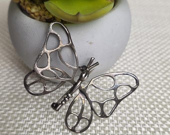 925 Mexican Silver Butterfly brooch pin.
