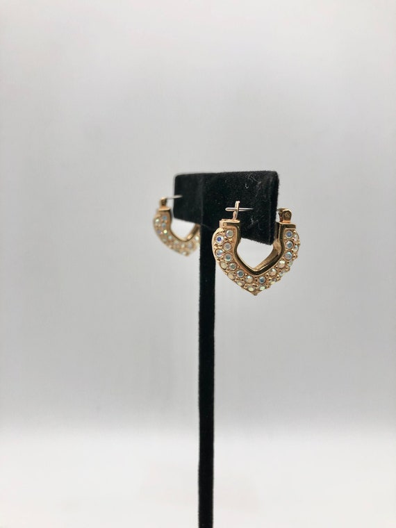 Gold Hoop And Rhinestone Earrings