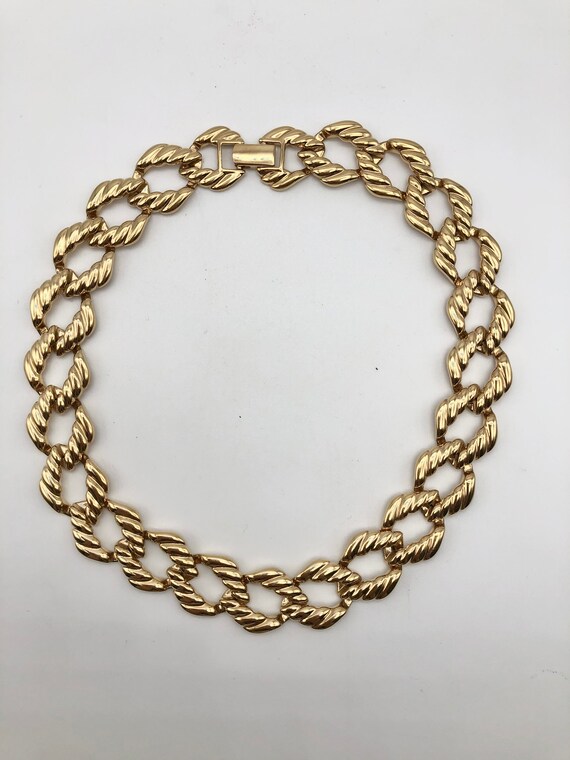 Napier Gold Tone Collar Chain Necklace - image 4