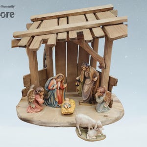 Vintage Anri Hand Carved Italian Wood Nativity Animal Lamb