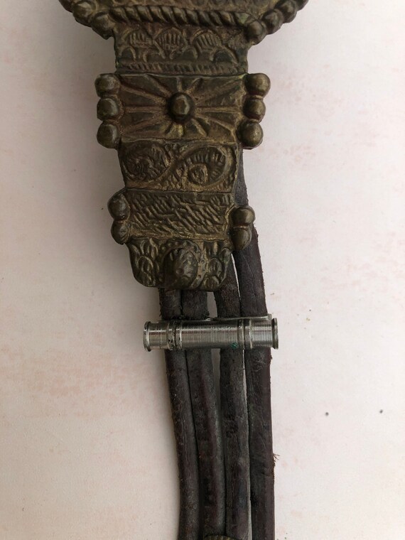 Brass Adornment on Leather Strap - image 6