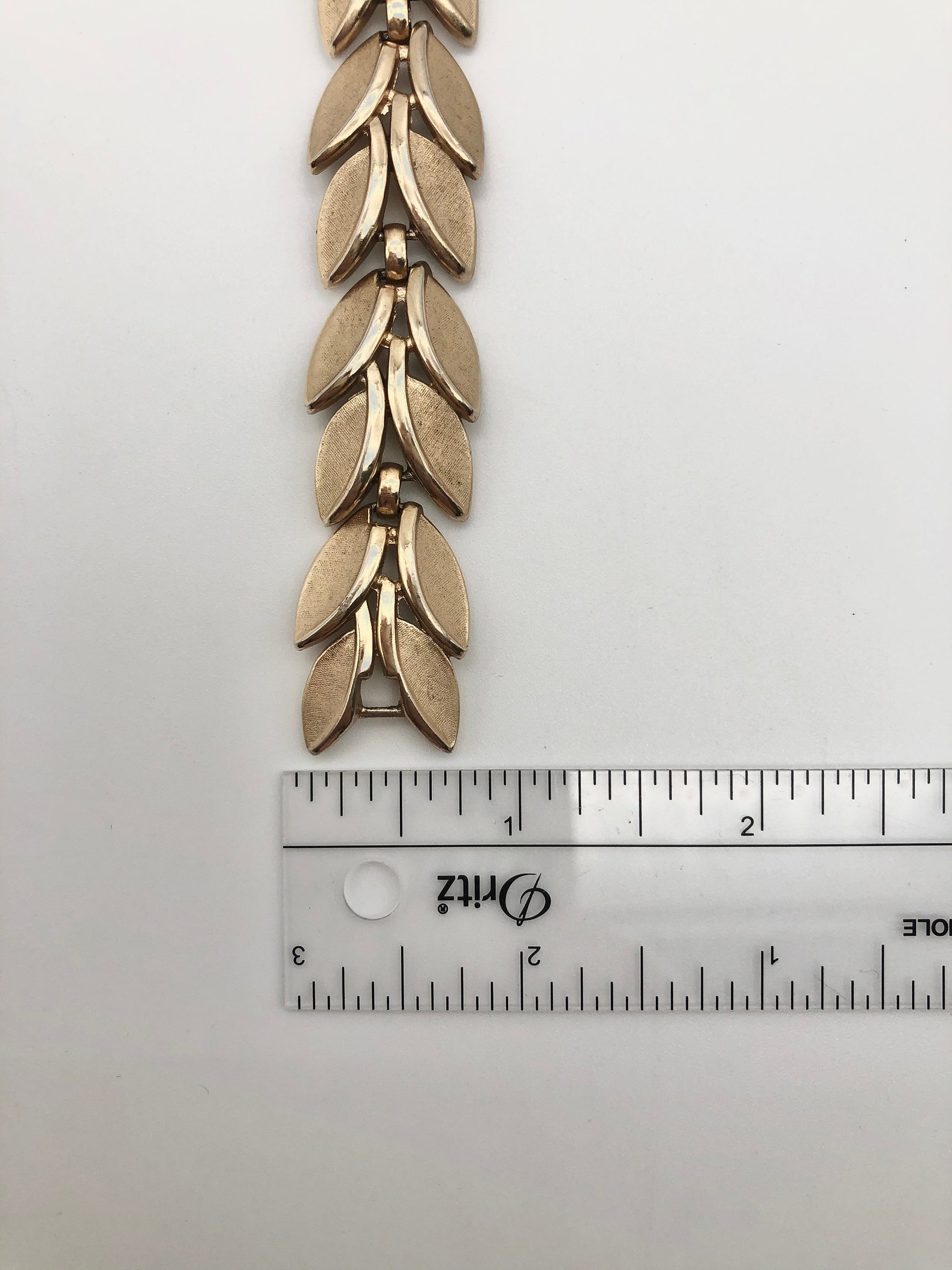Trifari Brushed Gold Tone Open Leaf Linked Bracelet | Etsy