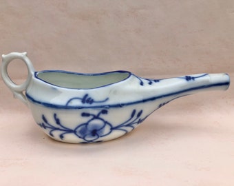 German Blue and White Fluted Porcelain Creamer