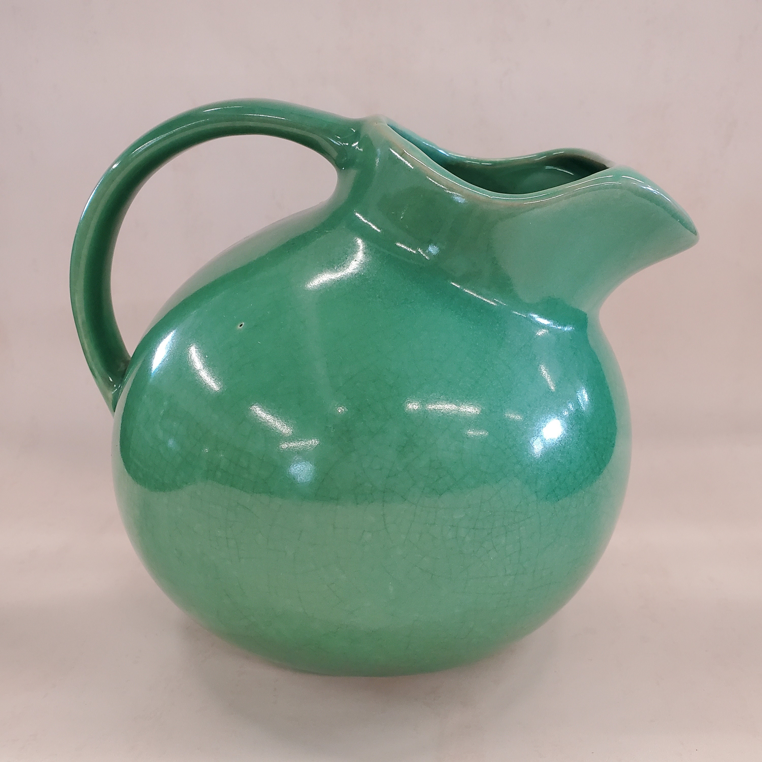 Vintage Green Tilt Ball Pitcher Etsy