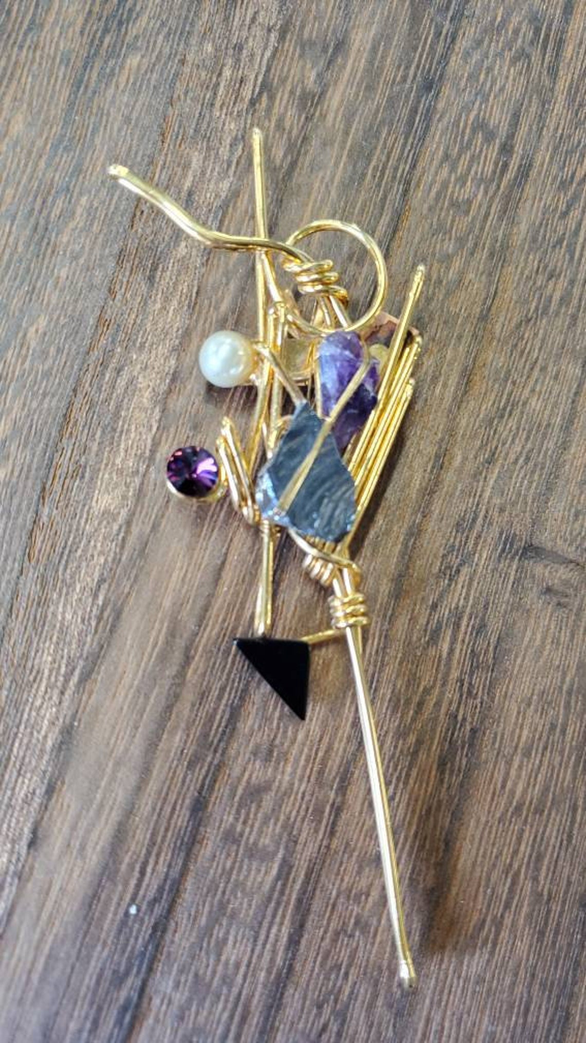 Handmade Wire Wrapped Pendant Pin Jewelry - Etsy