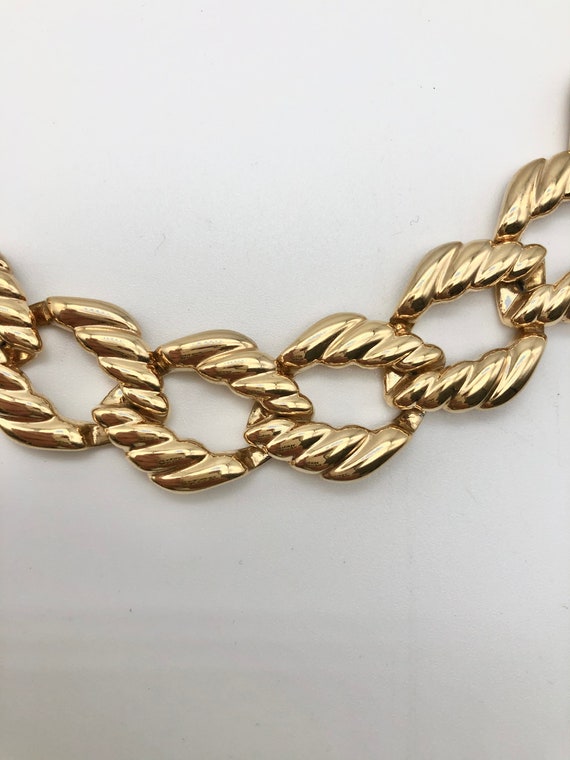 Napier Gold Tone Collar Chain Necklace - image 6