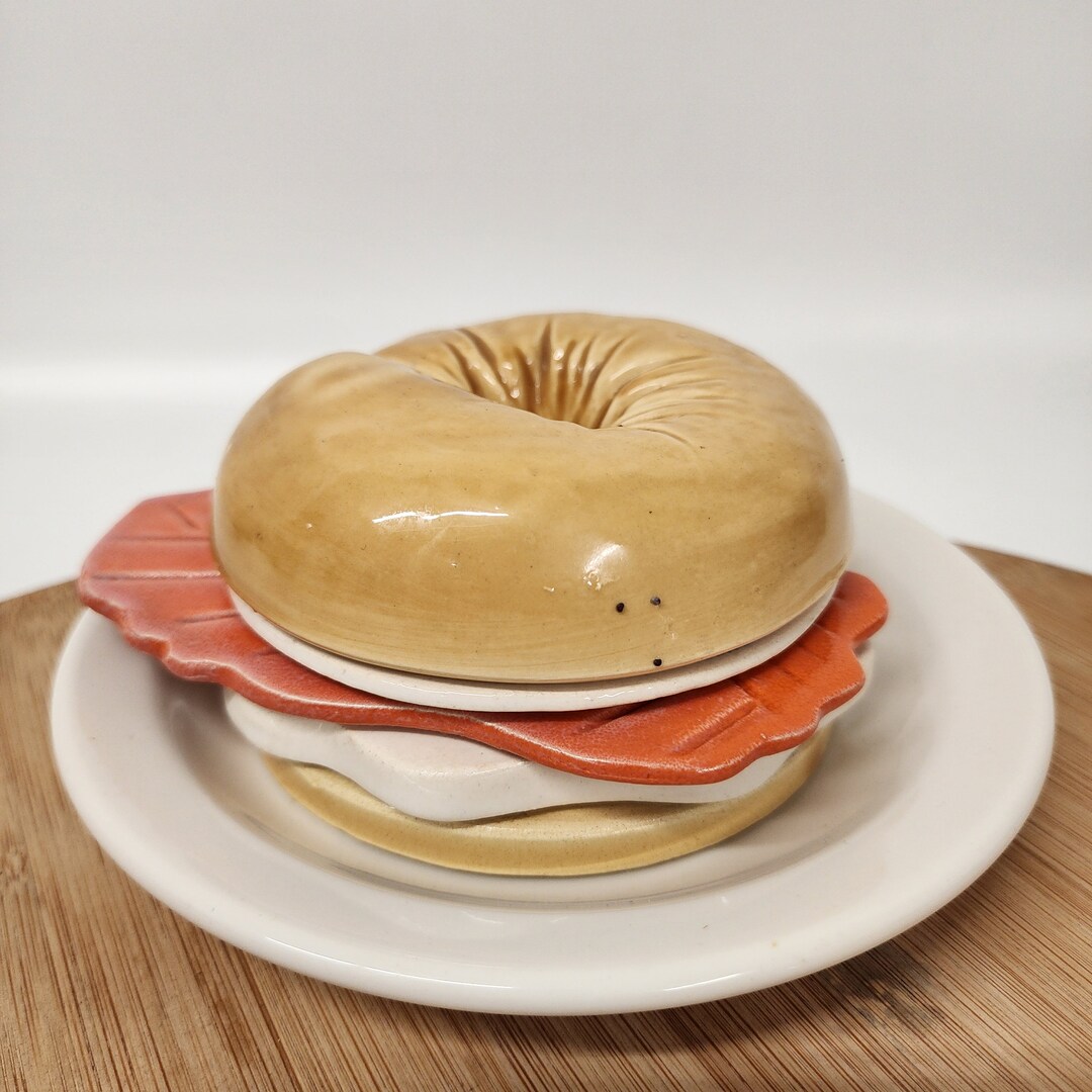 Jo Anne Marquardt Deli Coasters JAM Inc. Bagel Lox Ceramic Etsy