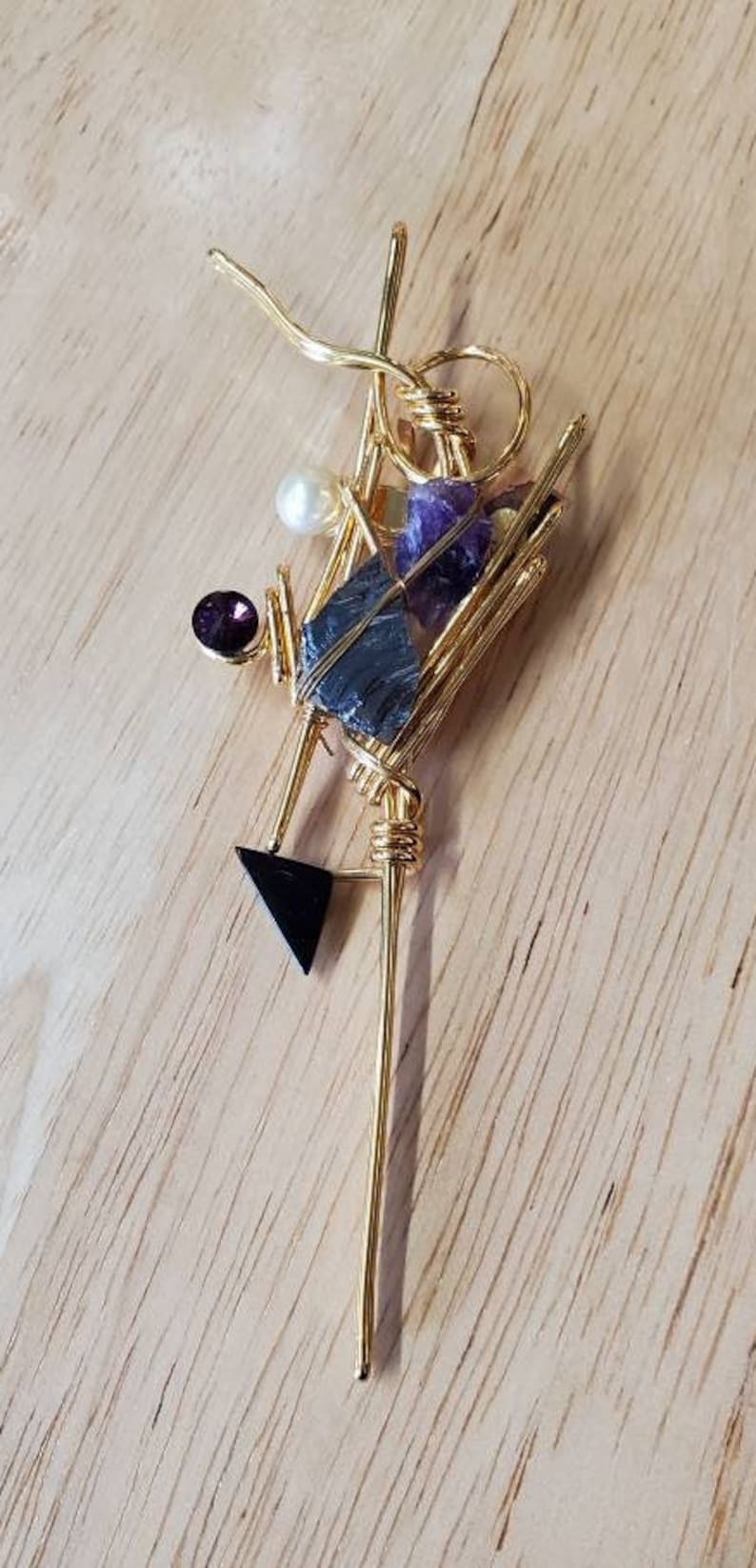 Handmade Wire Wrapped Pendant Pin Jewelry - Etsy