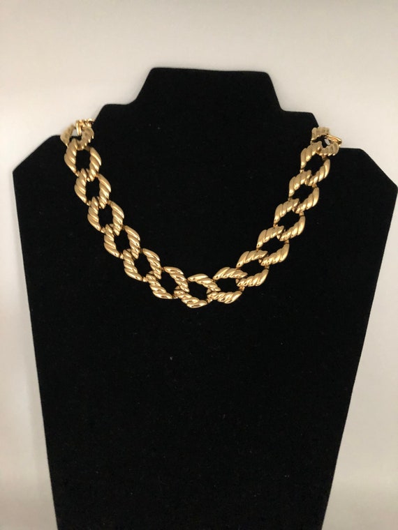 Napier Gold Tone Collar Chain Necklace - image 1