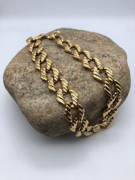 Napier Gold Tone Collar Chain Necklace - image 2