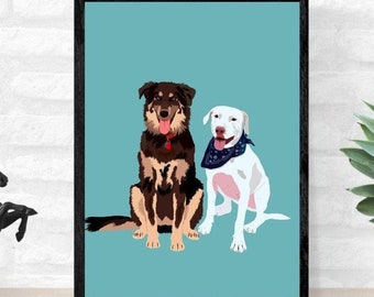 Digital Custom Detailed Pet Picture, Custom Portrait, Custom Pet Portrait from Photo, Memorial Gift, Dog Memorial, Custom Portrait of Pet