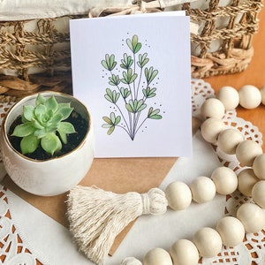 Toute occasion Carte de vœux feuille générique | Carte de voeux simple vierge pour la fête des mères