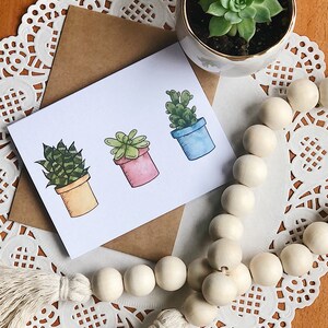 Succulente carte sur le thème de votre absence, carte de voeux vierge pour toutes les occasions