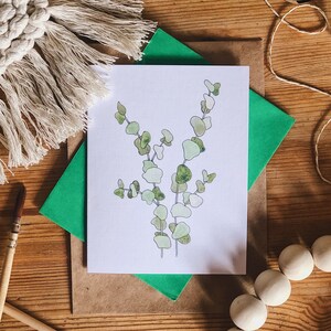 Fleur d’eucalyptus Carte de condoléances | Carte de vœux vierge | Carte de fête des mères pour toute occasion