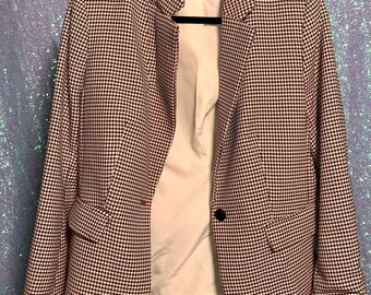 Turquoise and navy jacket and pants Lady Dorby label size 24 pants and jacket Vintage plus size 24 women professional 2 piece pant suit