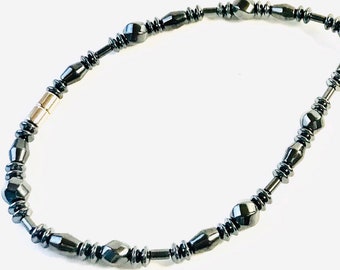 High Strength Magnetite Magnetic Black Bead Necklace for Arthritis, Fibromyalgia, Necklace for Headaches. Necklace for men & woman