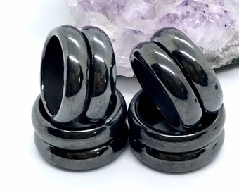 Magnetic Black Hematite Ring, gemstone ring, arthritis ring, back ring, ring for husband, ring for wife, balance, grounding ring