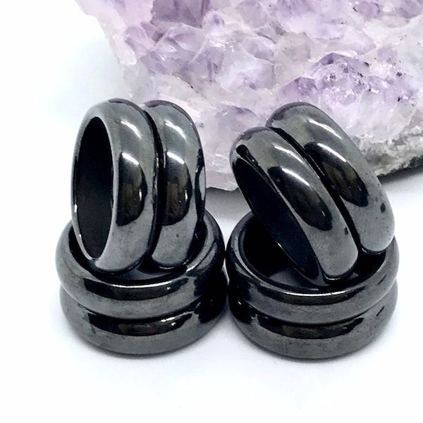 Magnetic Black Hematite Ring, gemstone ring, arthritis ring, back ring, ring for husband, ring for wife, balance, grounding ring