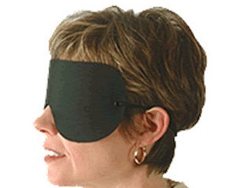 Magnetic sleep beauty mask for men or women. Soft black material, one size fits most