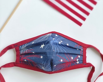 Kids Face Mask/ Dust Mask/ Fireworks Face Mask/ Triple Layered Reusable Cotton/ Tieback Face Cover