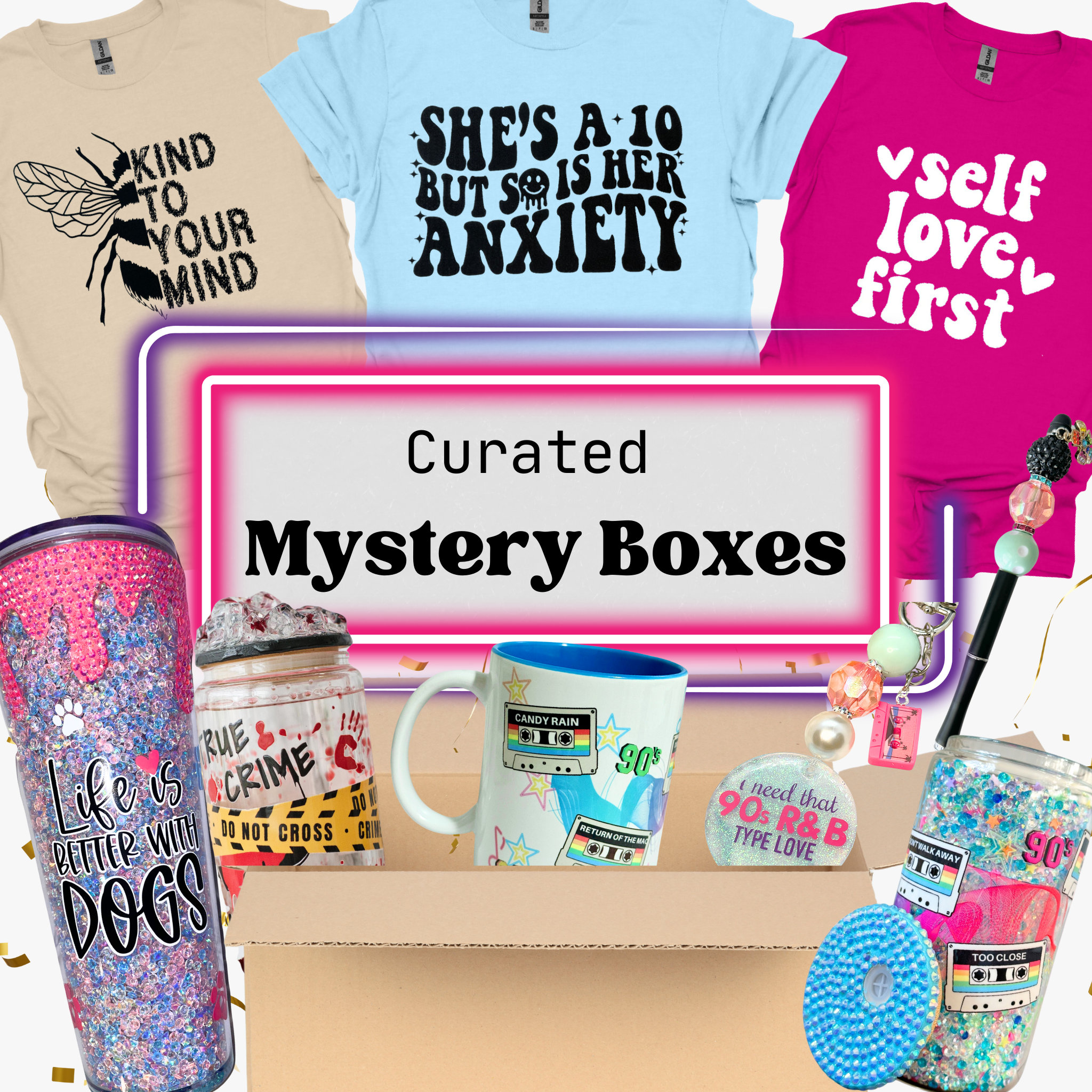 Curated Mystery Boxes | Surprise Box | Mystery Box | Gift Box | Custom Gift Boxes | Custom Mystery Boxes