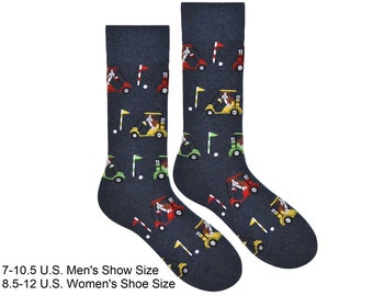 Golf Cart Dog Socks Unisex Cotton Novelty Socks