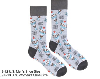 Ice Cream Sundae Socks: Combed Cotton Embroidered Socks