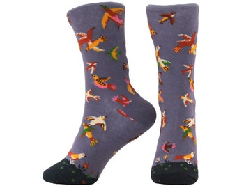 DISPATCH FROM CANADA The Birds Vintage Style French Pattern Ladies Art Socks