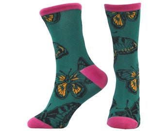 DISPATCH FROM CANADA Mile High Butterfly Patterned Ladies Art Socks