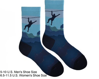 Ziplining Embroidered Sports Socks