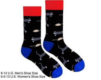 Playing Cat and Mouse Unisex Cotton Socks