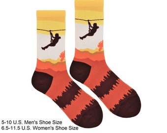Ziplining Woman Sports Socks