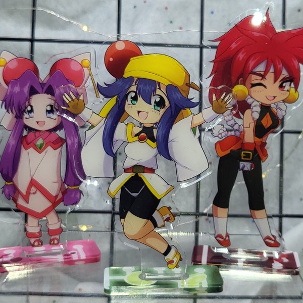 Saber Marionette J Acrylic Standees, Lime, Cherry and Bloodberry
