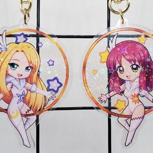 Kaleido Star Sora & Layla 3&quot; Holographic Doubleside Acrylic Charms/Keychains