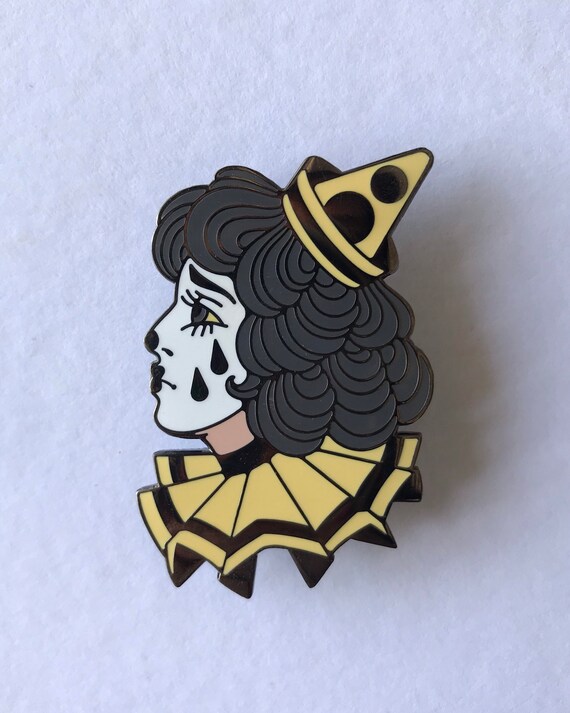 Sad Clown Girl Enamel Pin Etsy Sad Clown Girl Enamel Pin Etsy
