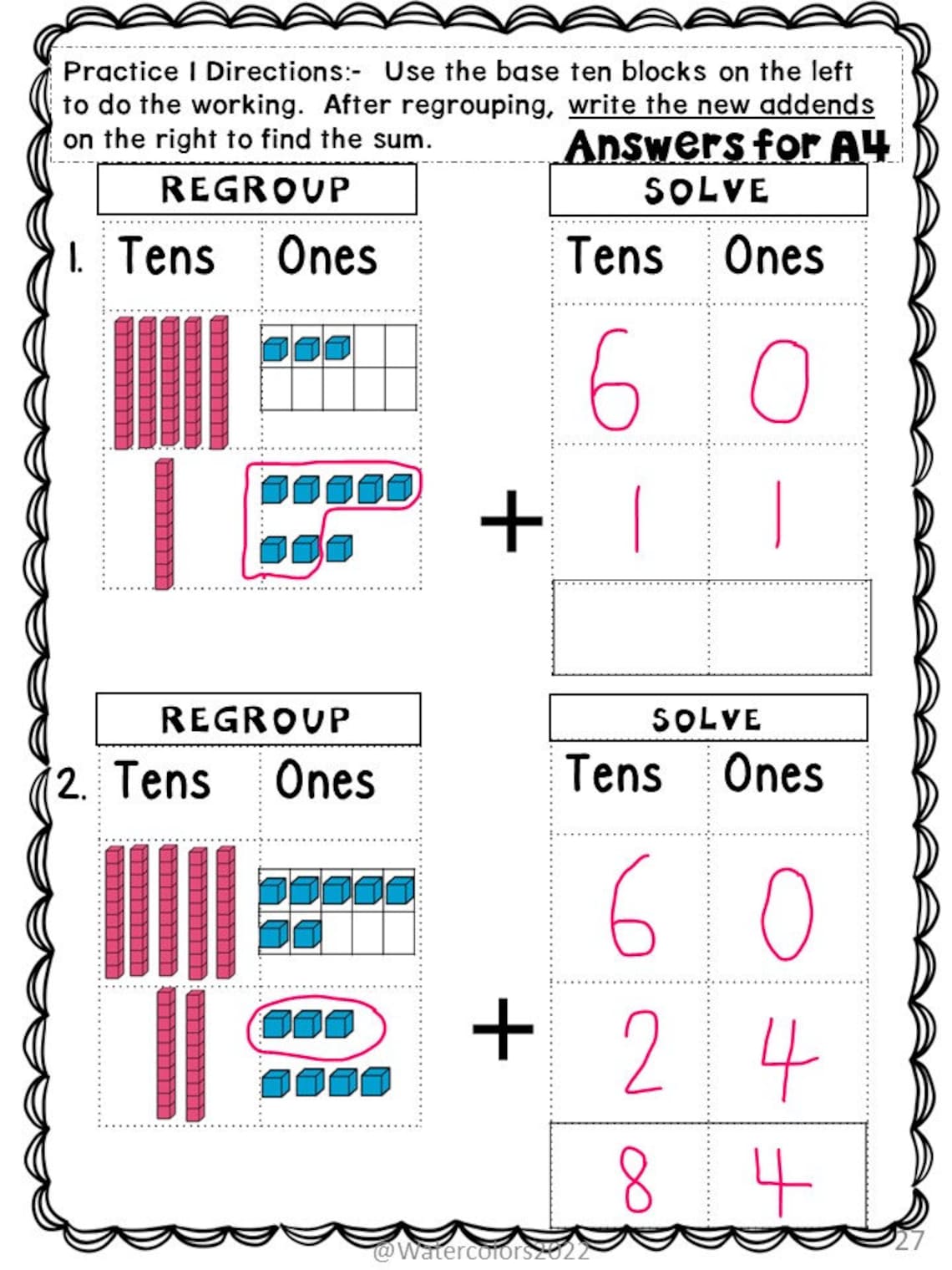 Add 2-digit Numbers With Regrouping! 2. NBT. B5 Worksheets and Anchor ...