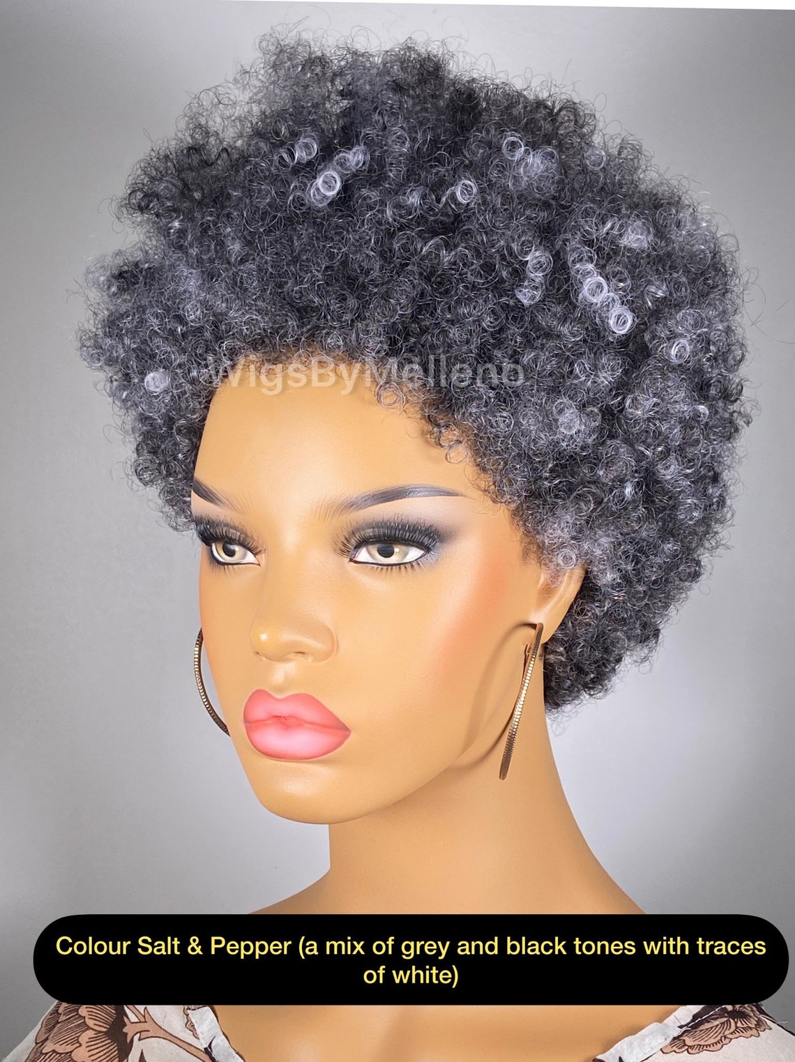 Salt and Pepper Afro Wig, Grey Afro Wig, Gray Afro Wig, Afro Kinky