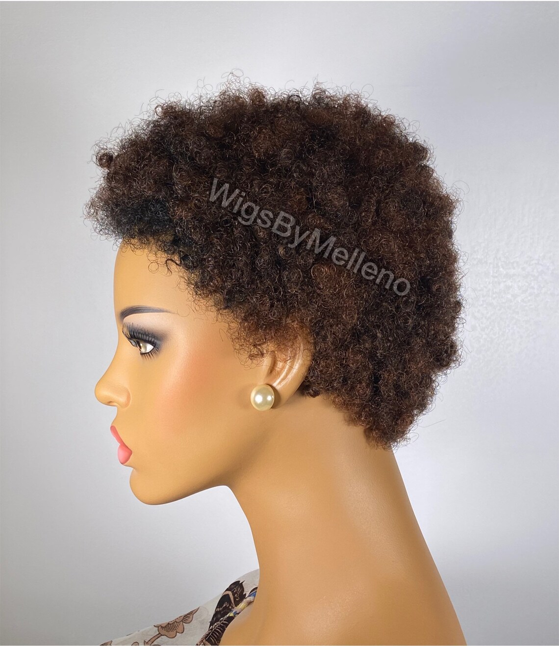 Short Afro Wig TWA Wig Brown Afro Wig Copper Afro Wig Etsy