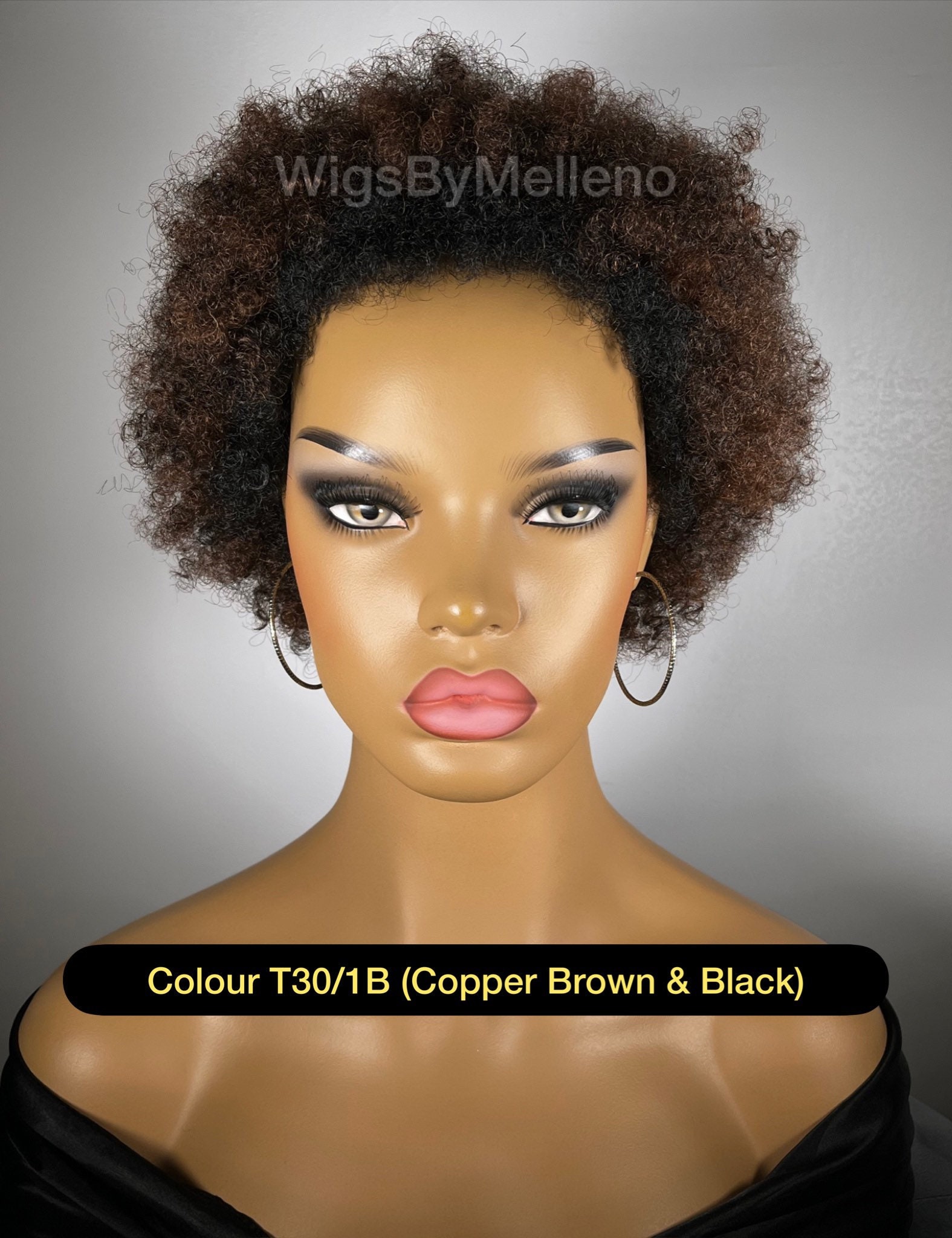 Curly Afro Wig Fluffy Wig Brown Afro Wig Copper Afro Wig Etsy