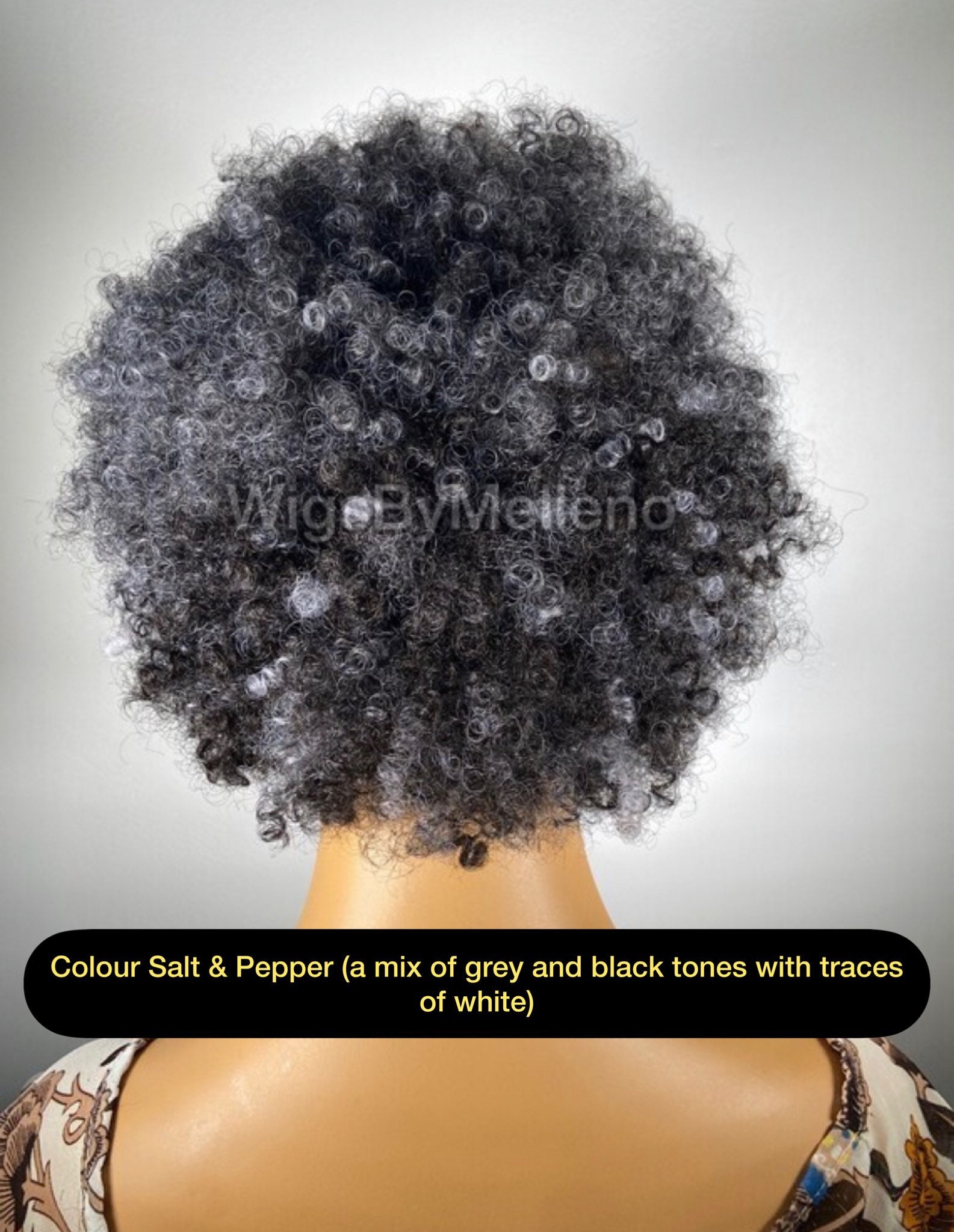 Salt and Pepper Headband Wig, Grey Afro Wig, Gray Afro Wig, Afro Kinky