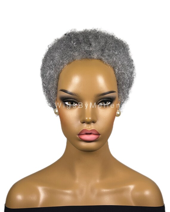 Short Afro Wig TWA Wig Light Grey Afro Wig Light Gray Wig Short Curly Wig Kinky Afro Wig Glueless Afro Wig Wig for Gym Etsy UK