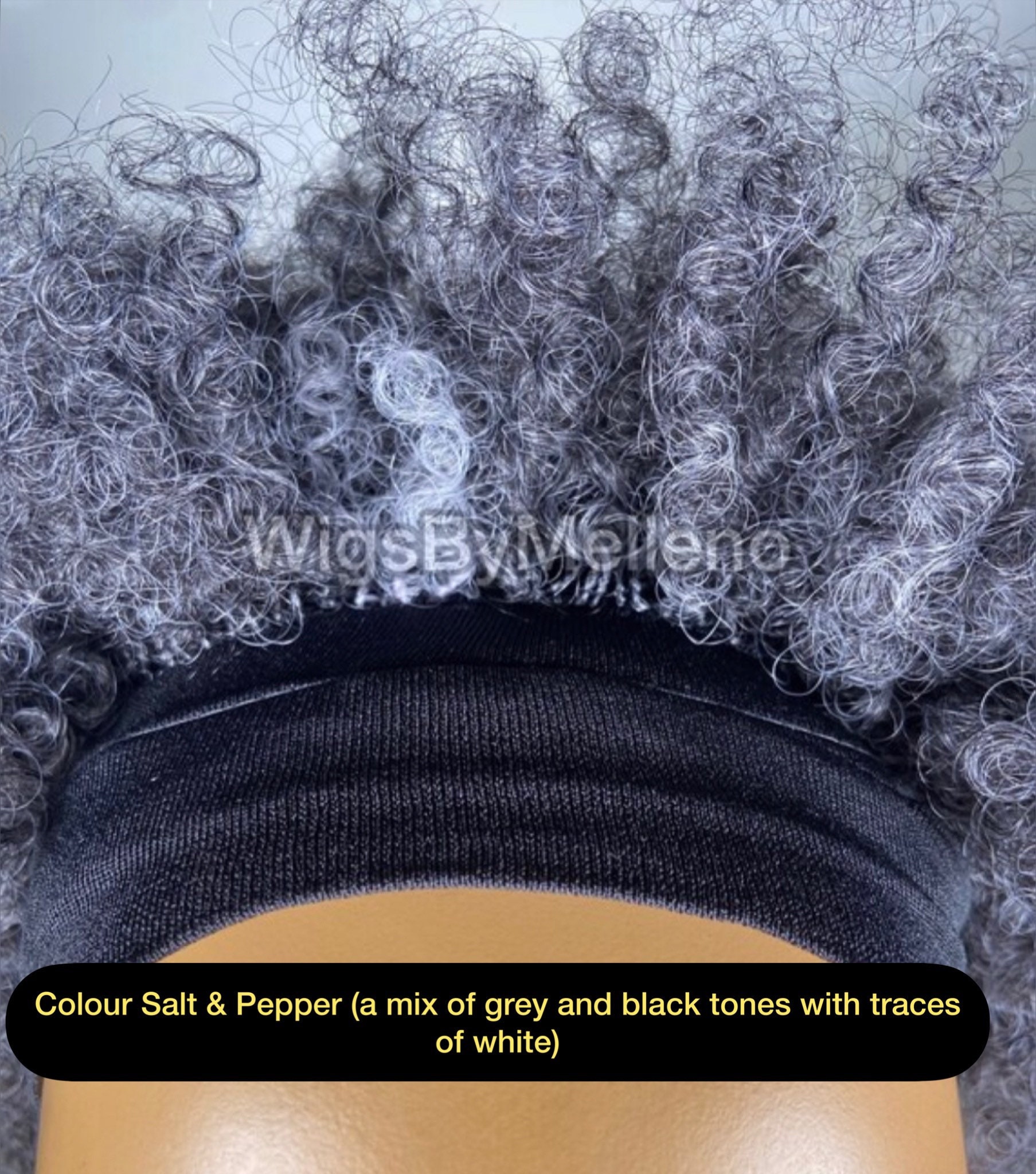 Salt and Pepper Headband Wig, Grey Afro Wig, Gray Afro Wig, Afro Kinky