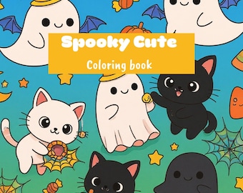 Kawaii Ghost Coloring Book | Cute Halloween Pages (Digital Download)