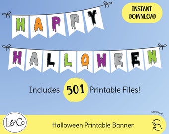 Halloween Bunting Banner: Spooky Party Decor (Digital Download)