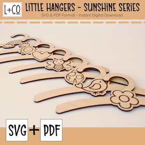 Paquete SVG de perchas Sunshine Baby: archivos cortados con láser (descarga digital)