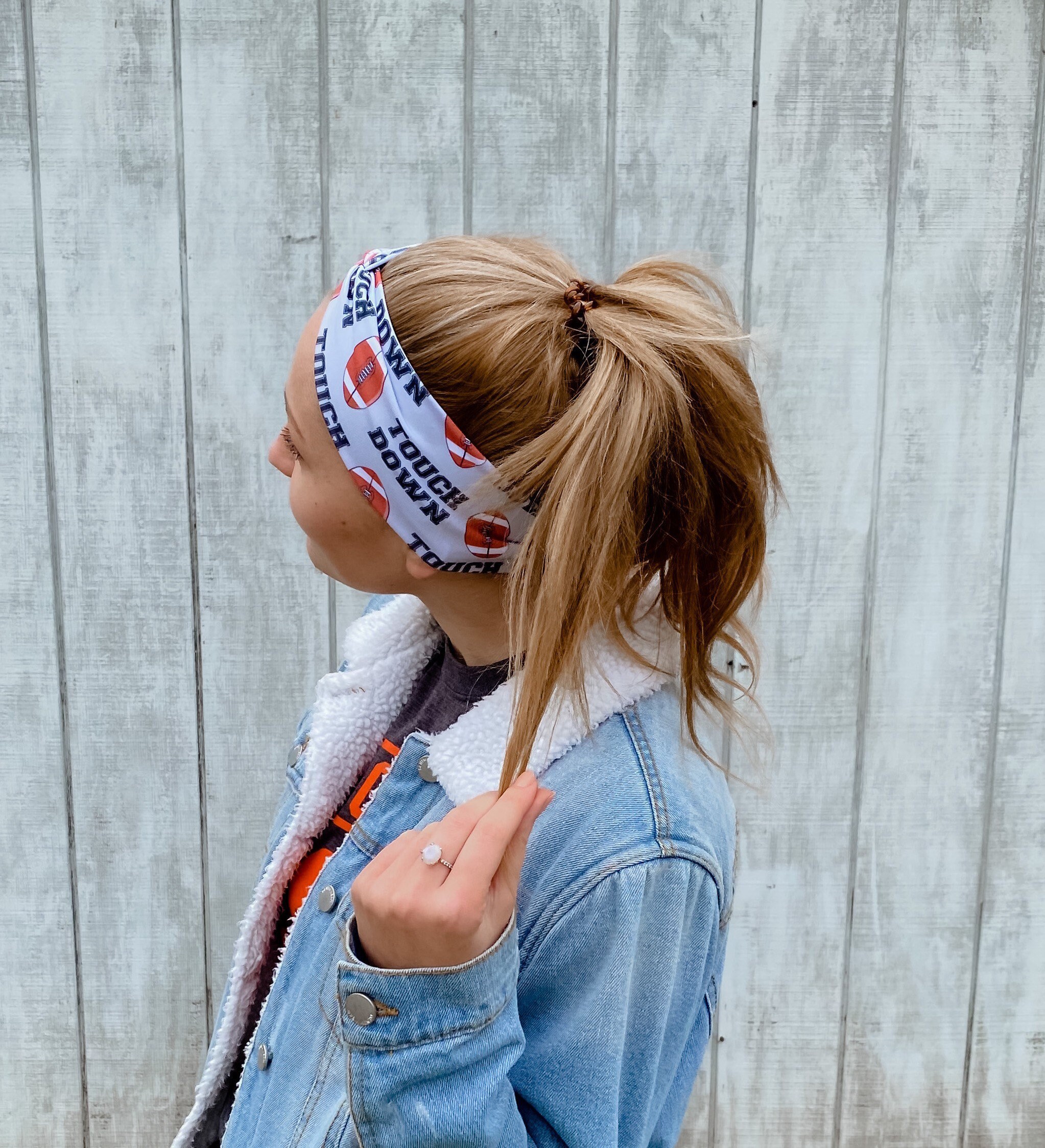 TOUCHDOWN Womens Headband Football Headband Sports Etsy